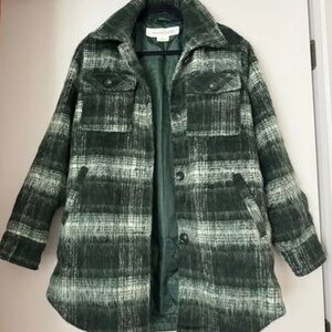Oversized flannel coat Green plaid
